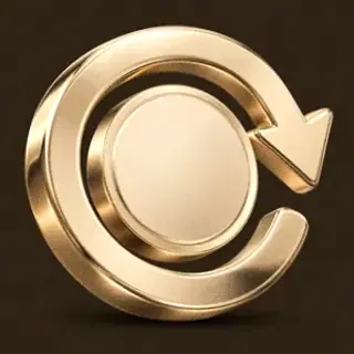 Gold circular arrow — Royal Reels